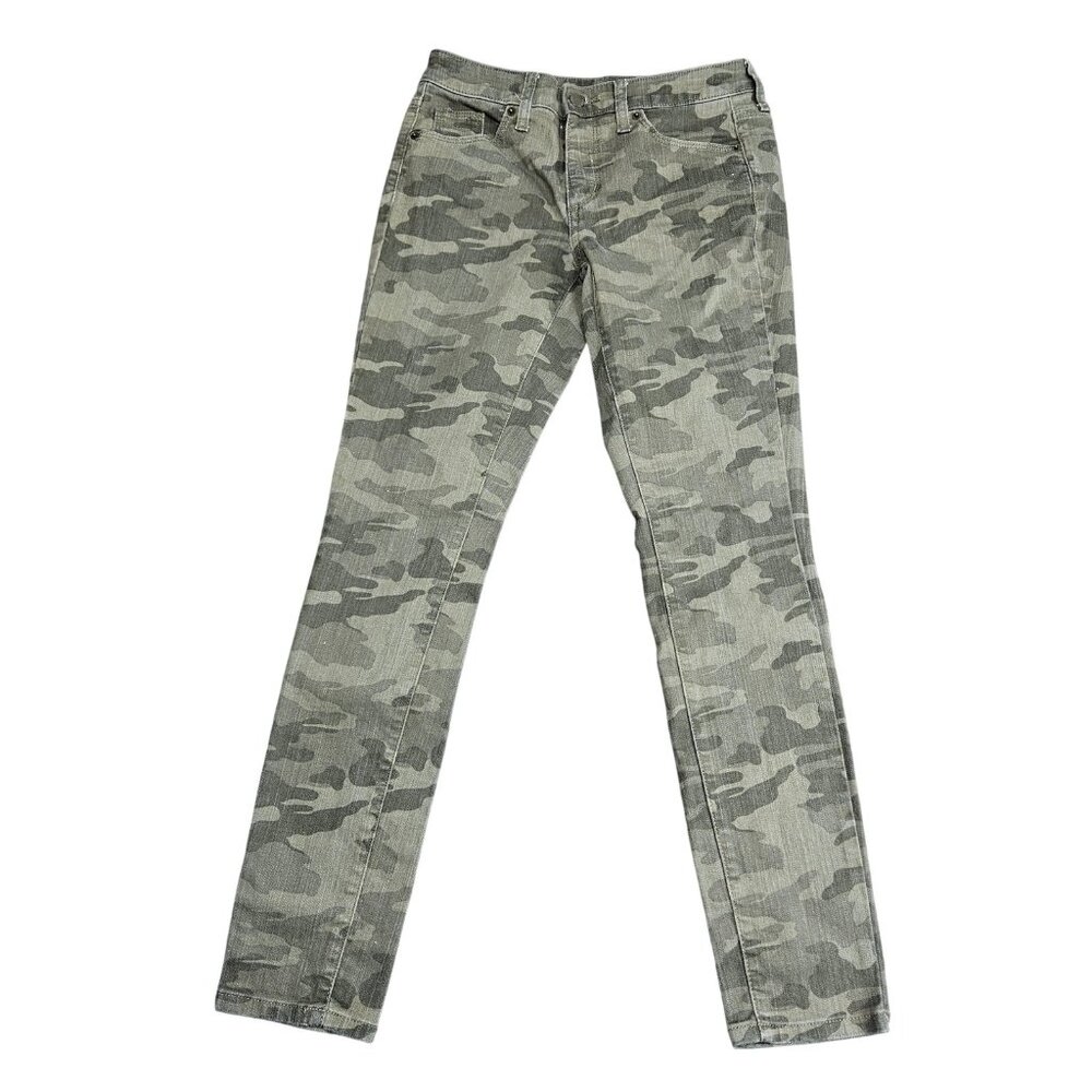 Universal Thread High Rise Skinny Jeans Womens 2/26R Green Camo Stretch Denim